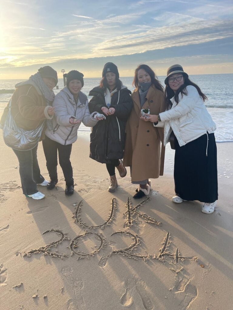 Student's having fun on the UK South Coast beaches as part of UKG Language's teacher training and English programme. 