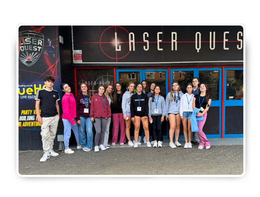 A group of internationals taking part in our laser quest activity as part of their ringwood summer camp evening activity