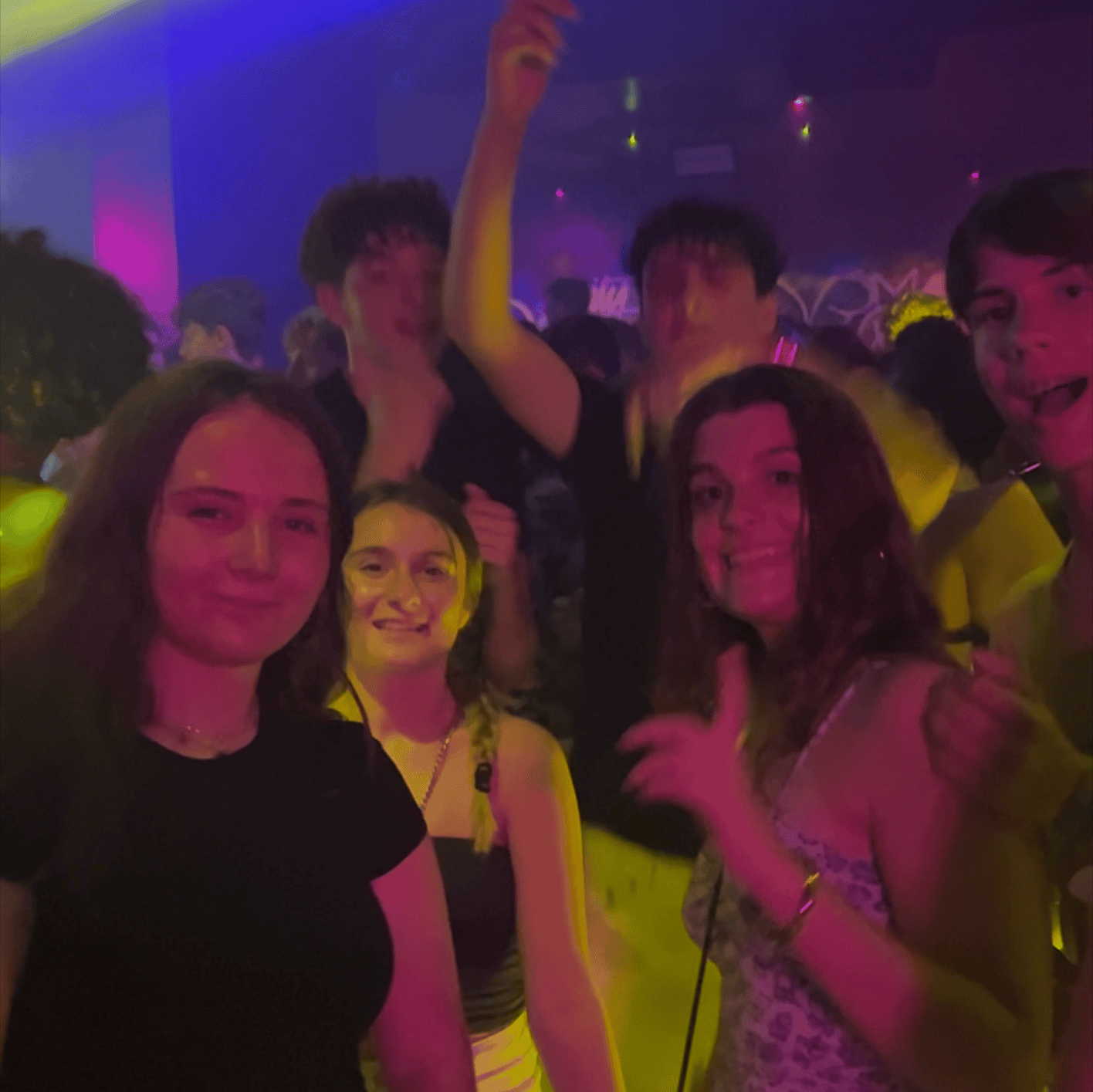 Students dancing at the under 18s disco as part of our ringwood summer camp.